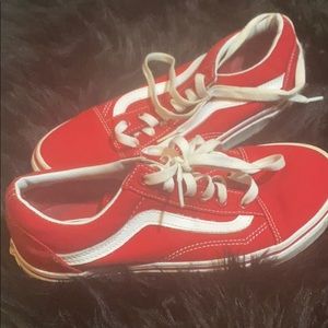 Red low top vans